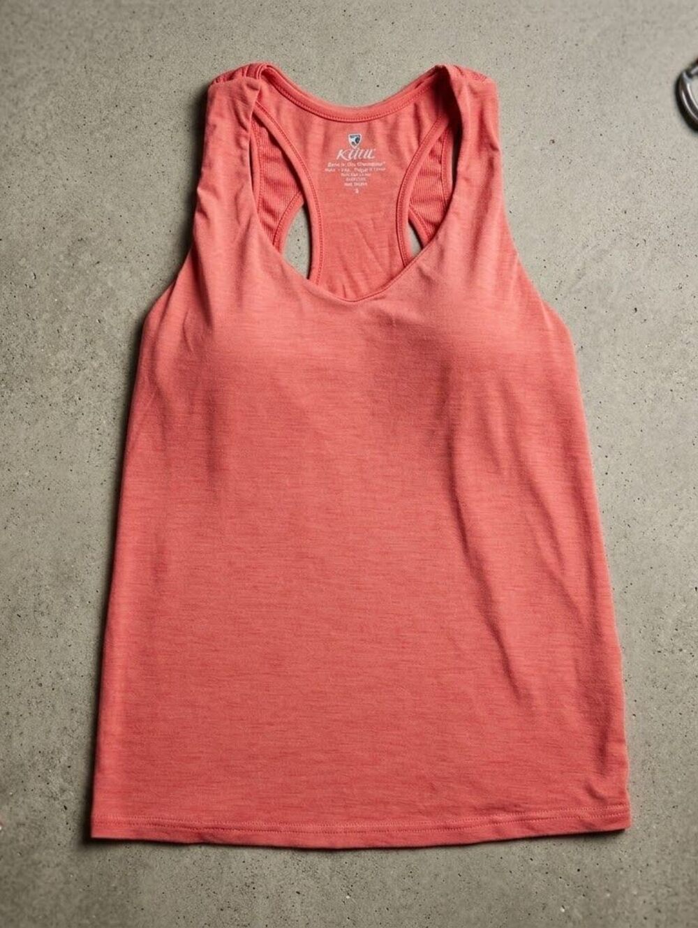 KUHL Womens S Coral Red Racerback Tank Top Granola Girl Gorpcore Activewear